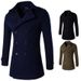 Loom Loom AOWOFS 2024 Spring And Autumn New Fashion Quality Men's Wool Double-Breasted Simple Trench Coat XD111 European Version_viptrois.com