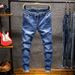 Men's Clothing Casual Pants Thin Nine Point Pants Trendy Summer Skinny Plus Size Loose Jeans_viptrois.com