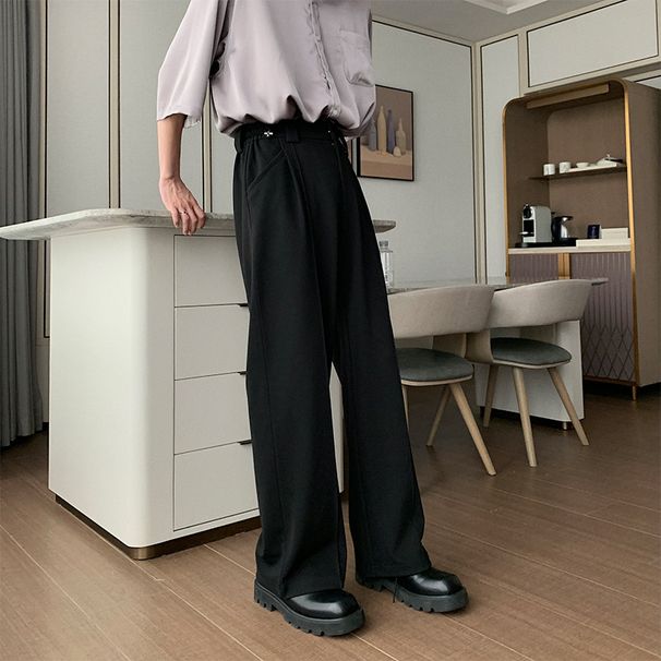 Men's Clothing 2025 New Spring And Autumn Mopping Pants Simple Casual Trousers Men 2023 New Loose Straight Trousers Black Versatile Trousers Trend_viptrois.com