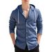Men's Linen Hooded Shirt Casual Striped Open Front Cardigan For Spring & Fall (Light Blue, Black, Beige, Navy, White) - S-XXXL_viptrois.com