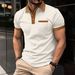 Men Waffle T Shirt Short Sleeve Button Top Casual Tee Lapel Neck Shirt Summer Men's Tee Hombre Fashion Customs_viptrois.com
