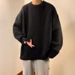 New round neck sweater for men in autumn and winter, loose solid color knit sweater, casual, simple and versatile thread jacket_viptrois.com