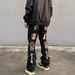 American Street Style Heavy-duty Washed Embroidered Jeans For Men, Trendy Hip-hop Straight-leg Slim-fit Pants_viptrois.com