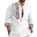 Men's Shirts New Summer Long Sleeved Stand Up Collar Trendy Half Open Cardigan Printed Casual Shirts_viptrois.com