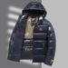 Unisex Thickened Retro Puffer Jacket with Detachable Hood Winter Streetwear Fashion Coat for Men And Women Polyester Filling Black Grey Navy_viptrois.com