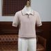 Men's Clothing 2025 New Summer Short Sleeved Polo Shirt British Yappie Thin Men's Casual Business V Neck Knitted T Shirt_viptrois.com