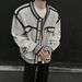 Unisex Knit Cardigan – Oversized Crochet Sweater With Chunky Cable Stitch (M/L/XL/2XL/3XL, Harajuku Streetwear, Polyester Blend, Wrinkle-Free)_viptrois.com