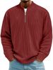 Men's Clothing Corduroy Stand Collar Zip-Up Long Sleeve Shirt - Autumn Casual Pullover Top With Stylish Stitching Details (Multiple Colors Available)_viptrois.com
