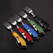 Stainless Steel Cutlery 4 In 1 Outdoor Picnic Tableware Foldable Knife Fork Spoon Bottle Opener Folding Pocket Cutlery Set_viptrois.com