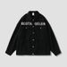 American Retro Fashion Letter Multi-Pocket Green Denim Men's Jacket High-End Spring And Autumn Top_viptrois.com