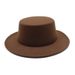 retro gentleman felt hat small head circumference flat top hat autumn and winter children's solid color short brim jazz hat_viptrois.com