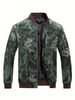 Men's Digital Print Baseball Jacket - Loose Fit Stand Collar Zip Up Outerwear For Casual Street Style_viptrois.com