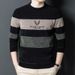 Pure 2023 Autumn Winter New Chenille Sweater Round Neck Fleece Lined Thickened Men's Warm Knitted Base Shirt_viptrois.com