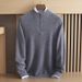 Autumn Winter New 100 Pure Cashmere Men's Thick Sweater With Loose And Slimming Top Ide, Casual Half Zipper_viptrois.com