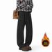 Versatile Heavyweight Athletic Sweatpants American Style Loose Straight Wide Leg Solid Color Floor Length Casual Trousers_viptrois.com