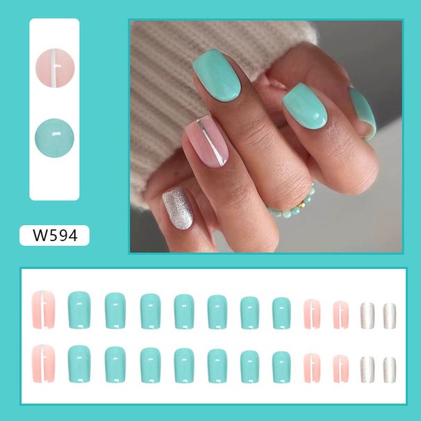 Hot Summer Fresh And Elegant Long Wear Nail Lake Color False Nails Show White Nail Nail Tablets Finished_viptrois.com