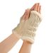 Unisex Warm wool cloth with soft nap is knitted gloves wristbands fingerless gloves with velvet the cold wool false sleeves gauntlets_viptrois.com