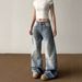 Men’s Clothing Large Size Retro Washed Straight Jeans Summer Thin Versatile Meat Covering Loose High Waist Wide Leg Pants Trousers_viptrois.com