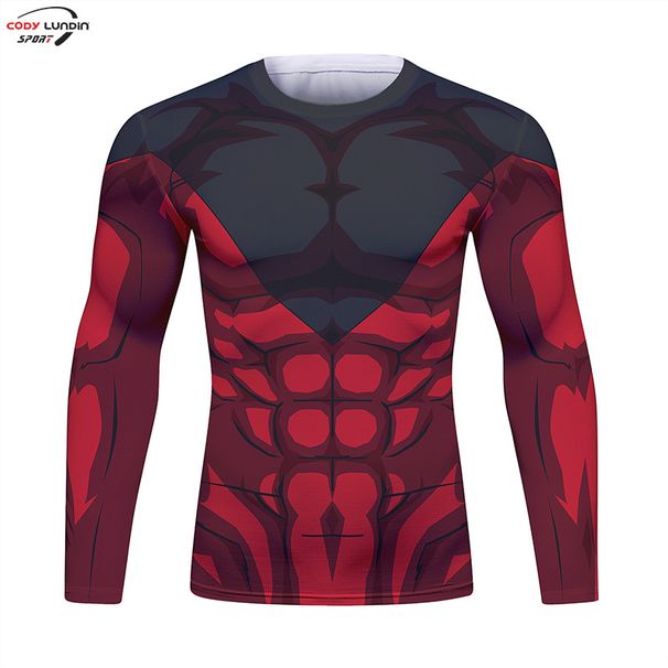 Men's Clothing Digital Printing T Shirt Cycling Quick Drying Sports Breathable Long Sleeved Compression Tights T Shirt_viptrois.com