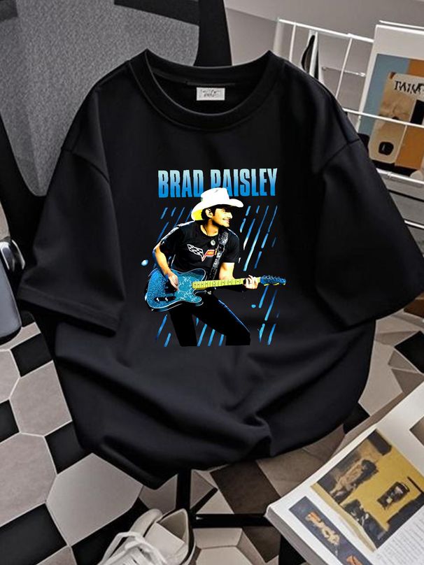 Brad Paisley 2014 Country Nation Offical Tour Graphic T-Shirt Size Small Slightly Stylish Fashion Comfortable Top For Everyday Wear_viptrois.com
