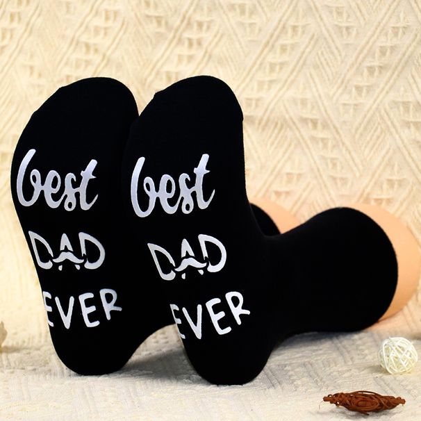 All-cotton mid-tube socks sole letter non-slip adhesive floor socks Sports and leisure creative socks_viptrois.com
