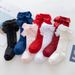 Kid's Clothing Copyright Applied For Spring And Autumn Double Bow Princess Baby Mid Tube Socks 0 To 3 Years Old Lolita Dress Socks_viptrois.com