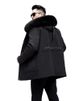 "Men's Mid-Length Parka Coat With Detachable Rex Rabbit Fur Lining & Fox Fur Collar – Premium Winter Outerwear"_viptrois.com
