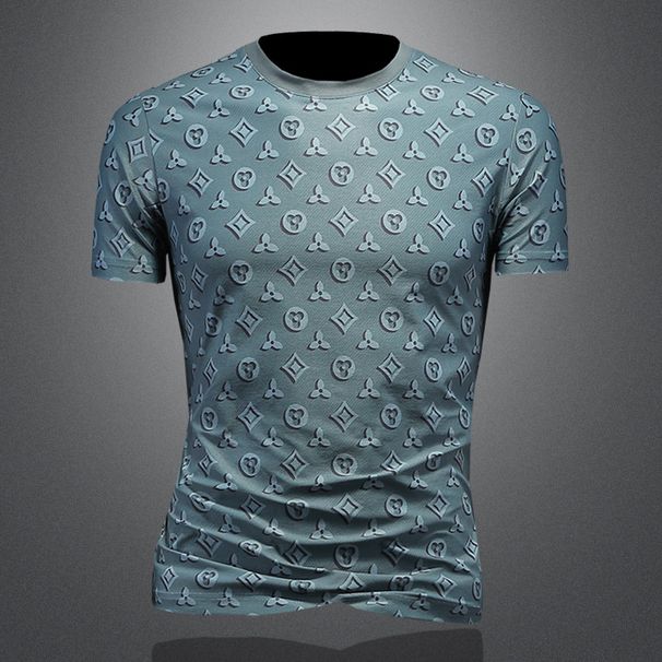 Men's Clothing Summer New Short Sleeved T Shirt Men's Trendy Fashion Round Neck Slim Fit Large Size All Match Men's Wear E2455_viptrois.com