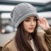Women's Hats Winter Hat, Fashionable And Versatile, Large Head Circumference, Knitted Wool Hat, Warm, Loose, Pile Hat_viptrois.com