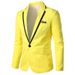 CT Men's Suit 2025 New Style Solid Color Collar Patchwork Small Blazer_viptrois.com