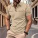 Polo Collar Shirts Men Blouses Short Sleeve Casual Shirt Spliced Buttons Loose Fit 2025 Spring Business Pockets Pullover_viptrois.com