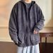 Washed And Worn Hoodie, Men's High Street Cardigan Jacket, Trendy Brand Loose Hooded Top_viptrois.com
