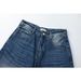 Men's Clothing Washed Retro Blue High Grade Cat Whisker Design Men's Loose Denim Cropped Trousers_viptrois.com