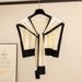 Women's Clothing Black And White Spring And Autumn Knitted Net Celebrity Shawl Female Outer Wear Air Conditioned Room Shoulder Guard False Collar_viptrois.com