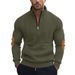 Men's Clothing Autumn And Winter New Solid Color Men's Half Zip Corduroy Casual Stand Up Collar Long Sleeved Sweatshirt Men_viptrois.com
