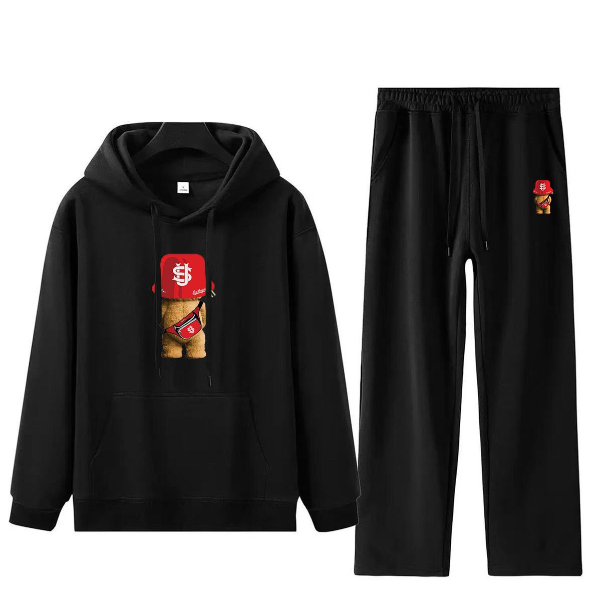Men's Clothing US Bear Print Hoodie & Jogger Set – Cozy Winter Fleece Tracksuit, Unisex Oversized Fit (M-5XL)_viptrois.com