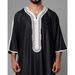 Men's Clothing Embroidered Short Sleeved Loose Robe_viptrois.com