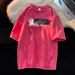 220g Pure Cotton Trendy Brand American Street Cross Print Half Oversized Short Sleeved T-shirt For Men_viptrois.com
