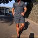 Men's Solid Color Summer Casual Suit Short Sleeve Lapel Shirt And Shorts Set Breathable Business Vacation Wear_viptrois.com