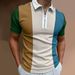 2025d 2025 Summer New Polo Shirt With Turn-down Collar, Short Sleeve T-shirt, Casual Color Block Men's Top_viptrois.com