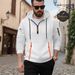 Men's Clothing Zip-Up Hoodie With Jacquard Detailing - Multi-Pocket Streetwear Pullover | Casual Athletic Wear In White/Grey/Black/Khaki/Army Green_viptrois.com