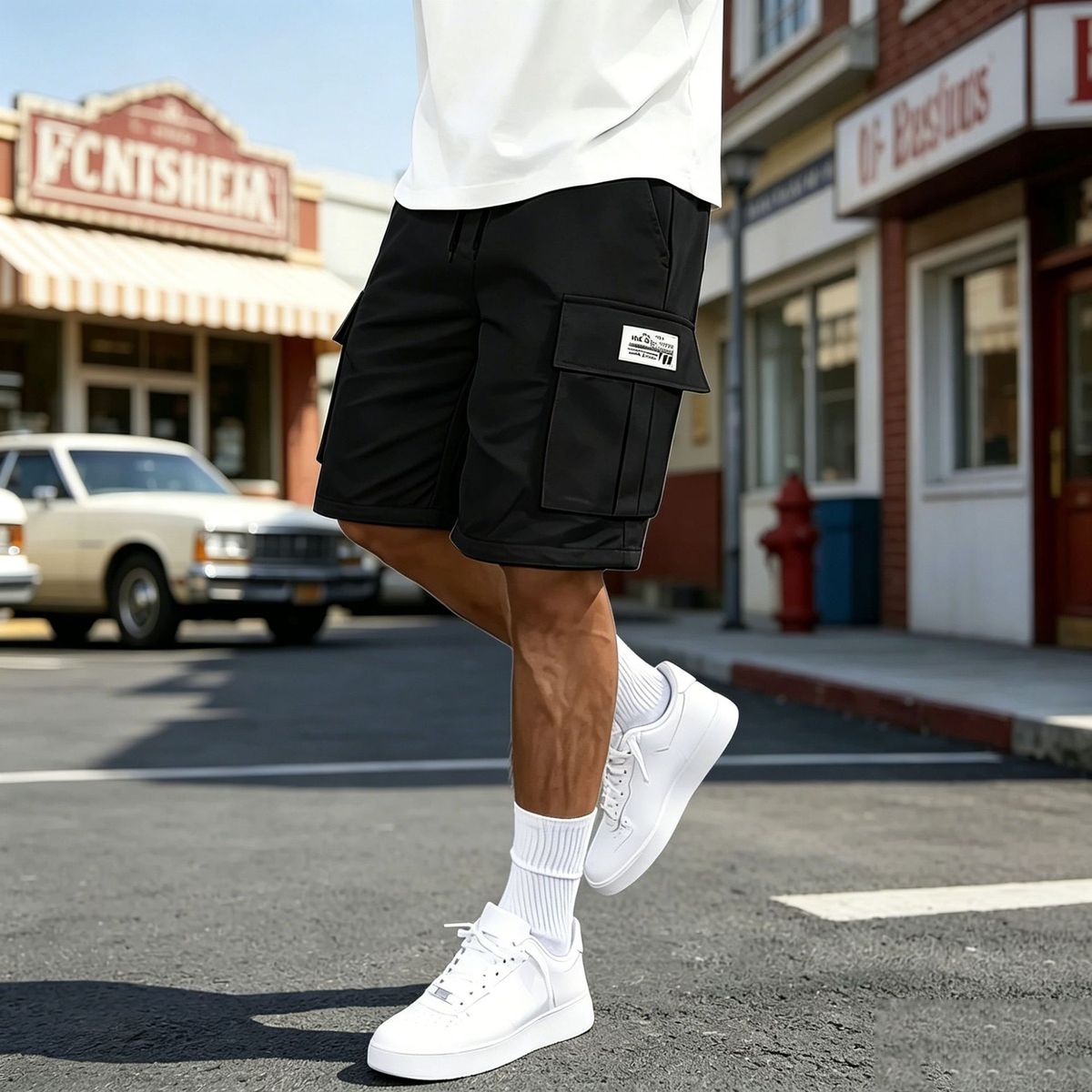 Men's Clothing Men's Straight Leg Casual Pants Size Summer Multi Color Cargo Shorts With Large Pockets Drawstring_viptrois.com