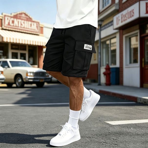 Men's Clothing Men's Straight Leg Casual Pants Size Summer Multi Color Cargo Shorts With Large Pockets Drawstring_viptrois.com
