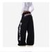 Vintage American Alphabet Print Scimitar Sweatpants Men's Trend Sports Jazz Dance Street Loose Drape Wide Leg Pants_viptrois.com