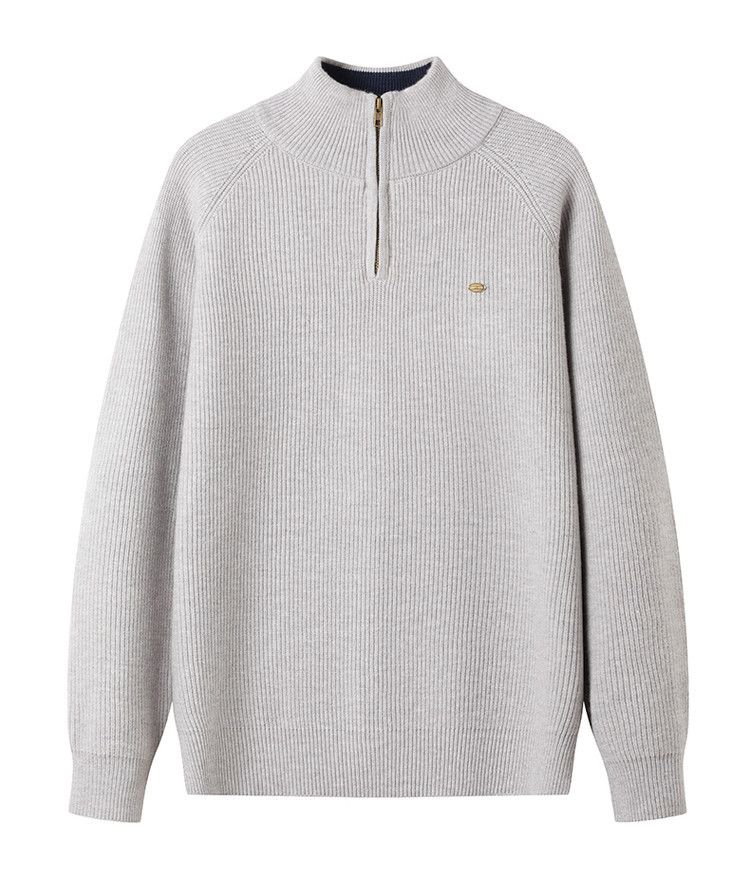 Men's Clothing Retro Heavy Knitted Sweater Winter Thick Lazy Style Half Zipper High Collar Coat Sweater_viptrois.com