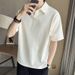 Men's Clothing Short Sleeved T Shirt Men's Polo Shirt High End Summer Trend Retro Loose Style With Collar And Short Sleeves_viptrois.com