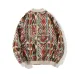 Men's Slim Fit Geometric Vintage Cotton Bomber Jacket - Beige, 2024 Fall Winter Casual Weaving Button Coat Tops_viptrois.com