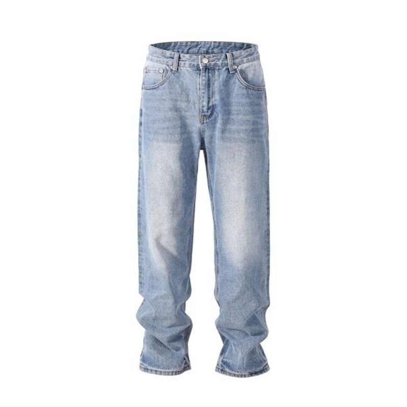 Men's Clothing Retro Washed Old Casual Straight Loose Women's Jeans_viptrois.com