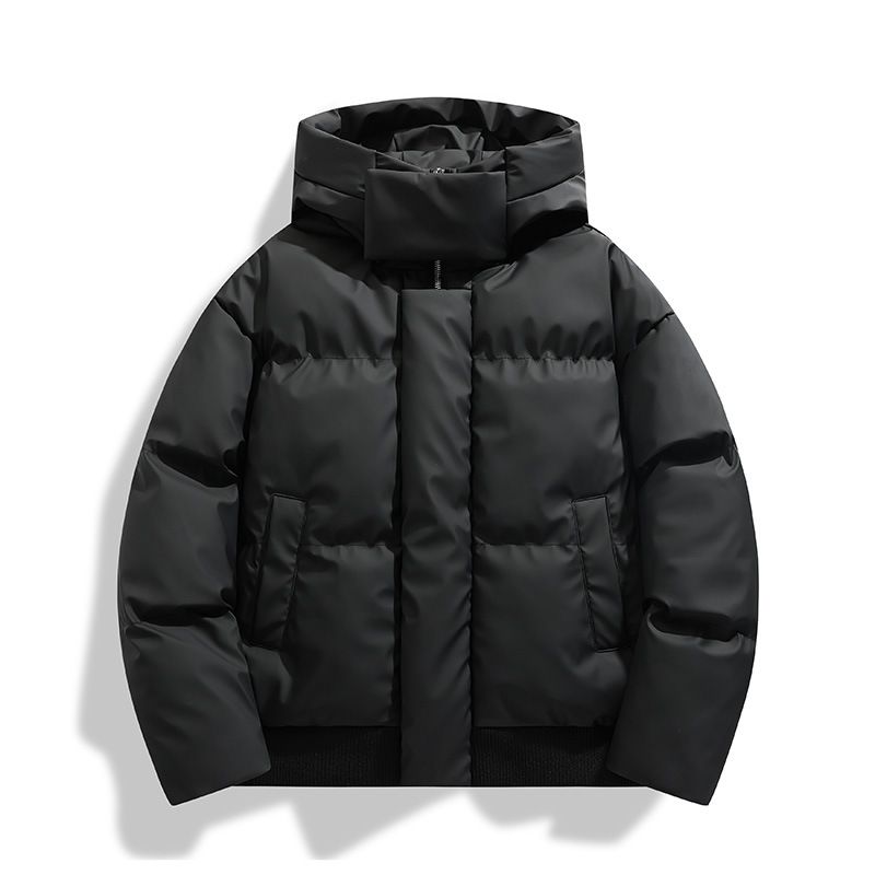 Men's Hooded Cotton Coat – Vintage Workwear Style, Thick Warm Lining, Unisex Loose Fit (Black, Apricot, Coffee, Sizes S-3XL)_viptrois.com