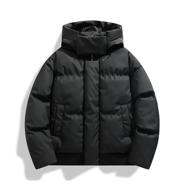 Men's Hooded Cotton Coat – Vintage Workwear Style, Thick Warm Lining, Unisex Loose Fit (Black, Apricot, Coffee, Sizes S-3XL)_viptrois.com